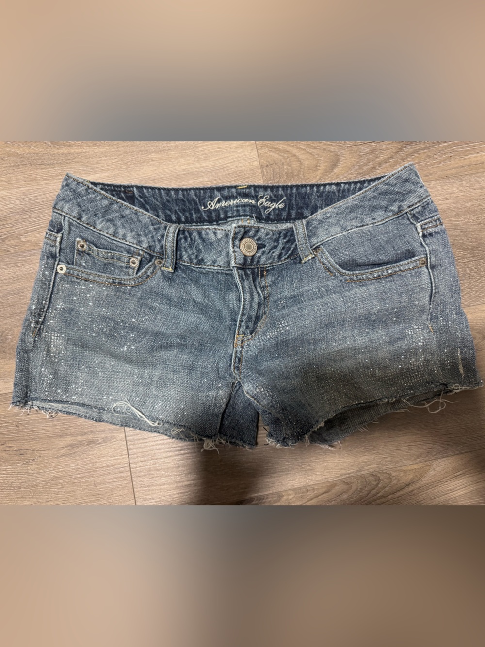 American Eagle Sparkle Glitter Denim Cutoff Shorts – Size 6